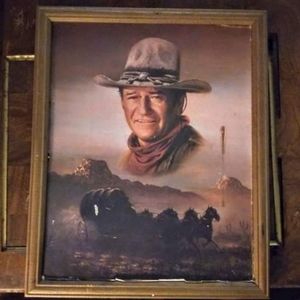 Vintage John Wayne Poster in Wood Frame